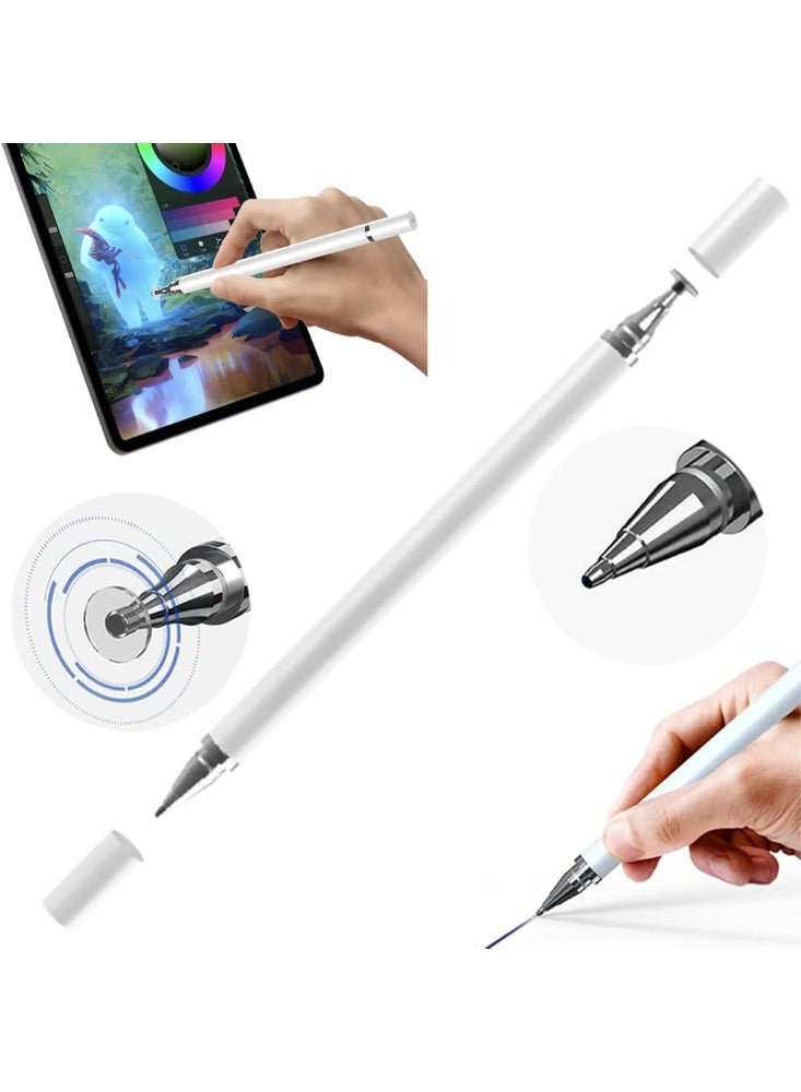 Universal High-Precision Disc Stylus Pen with Magnetic Cap – Professional Styli for iPad, iPhone, Samsung Galaxy Tab & Fire HD – MFi Certified & Apple Compatible – Premium Original Materials & High-Capacity Battery – White - Image 1
